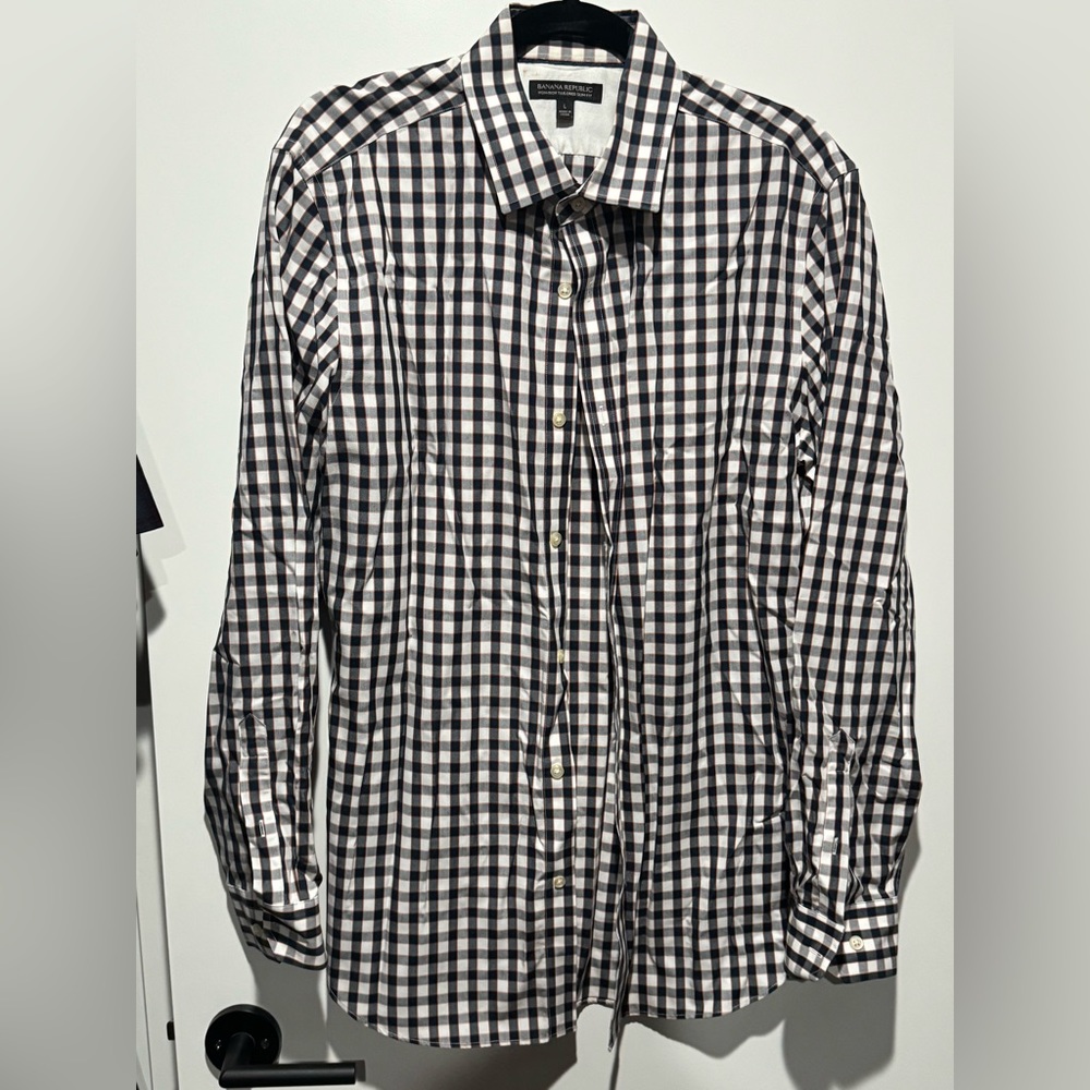 Men’s Banana Republic Tailored Slim Fit Dress Shirt Size Large